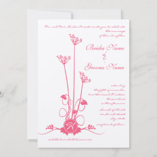 Faire-part de mariage Tourbillon Fleur Sauvage Ros