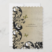 Faire-part de mariage Tourbillon Papillon Jaune (Dos)