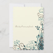 Faire-part de mariage tourbillon Turquoise et Brow (Dos)