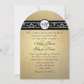Faire-part de mariage Tourbillons de Damas or (Devant)