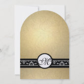 Faire-part de mariage Tourbillons de Damas or (Dos)