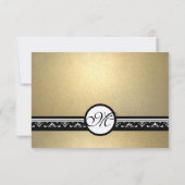 Faire-part de mariage Tourbillons de Damas or 5x7 (Dos)