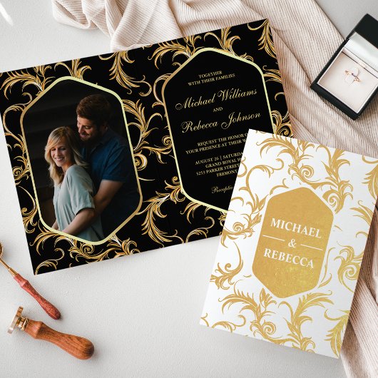 Faire-part de mariage tourbillons de papier d'alum