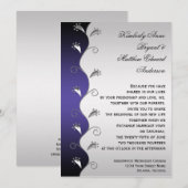 Faire-part de mariage tourbillons violet foncé et (Devant / Derrière)