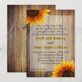 Faire-part de mariage Tournesol (Devant / Derrière)