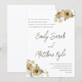 faire-part de mariage tournesol (Devant / Derrière)