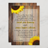 Faire-part de mariage Tournesol (Devant / Derrière)