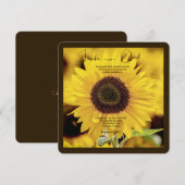 Faire-part de mariage tournesol (Devant / Derrière)