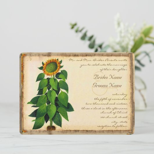 Faire-part de mariage Tournesol Capriceux (Debout devant)
