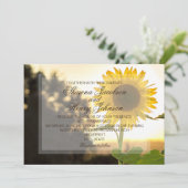 Faire-part de mariage tournesol et coucher de sole (Debout devant)