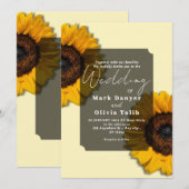 Faire-part de mariage Tournesol Rustique (Devant / Derrière)