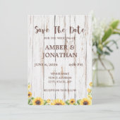 Faire-part de mariage Tournesol Rustique  (Debout devant)