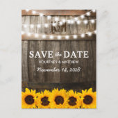 Faire-Part de Mariage Tournesol Rustique (Devant)