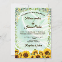 Faire-part de mariage Tournesol & Verdure
