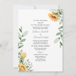 Faire-part de mariage tournesols formels avec les