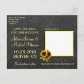 Faire-part de mariage tournesols tableau noir rust (Dos)
