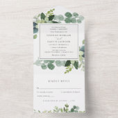 Faire-Part de Mariage Tout Compris Eucalyptus et F (À l'intérieur)