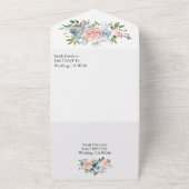 Faire-Part de Mariage Tout Compris Fleurs Rose Ble (Dehors)