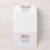 Faire-Part de Mariage Tout Compris Fleurs Rose Mau (Dehors)