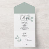 Faire-Part de Mariage Tout Compris Minimal Vert Eu (À l'intérieur)