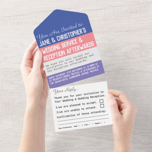 Faire-Part de Mariage Tout en Un (Déchirure)