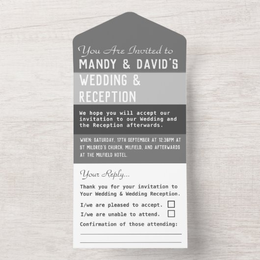 Faire-Part de Mariage Tout-en-un (À l'intérieur)