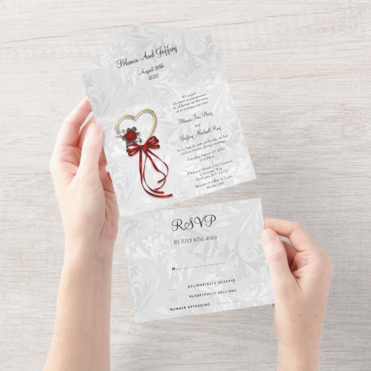 Faire-Part de Mariage Tout en Un (Déchirure)