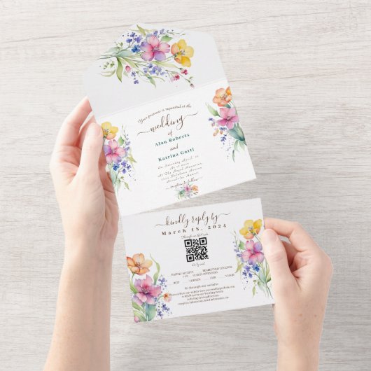 Faire-Part de Mariage Tout-en-Un (Déchirure)