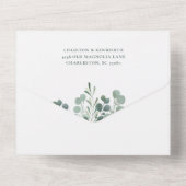 Faire-part de mariage tout-en-un à la verdure d'eu (Verso)