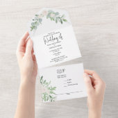 Faire-Part de Mariage Tout-en-Un Aquarelle Floral (Déchirure)