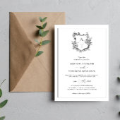 Faire-part de mariage tout-en-un avec code QR de b