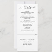 Faire-part de mariage tout-en-un avec écriture élé (Dos)