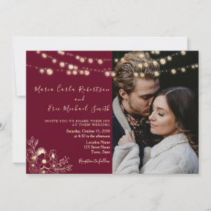 Faire-part de mariage tout-en-un avec photo en Bou