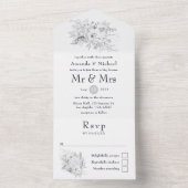 Faire-part de mariage tout-en-un Blanc (À l'intérieur)