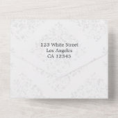 Faire-Part de Mariage Tout en Un Blanc Floral (Verso)