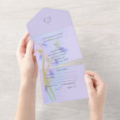 Faire-part de mariage tout-en-un Blue Bells (Déchirure)