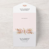 Faire-part de mariage tout-en-un Bohème Floral Rou (Dehors)