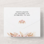 Faire-part de mariage tout-en-un Bohème Floral Rou (Verso)