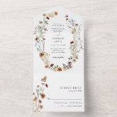 Faire-Part de Mariage Tout en Un Boho (À l'intérieur)