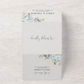 Faire-part de mariage tout-en-un botanique bleu do (Dehors)