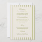 Faire-Part de Mariage Tout en Un Calligraphie Vert (Dos)