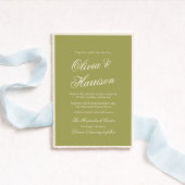 Faire-Part de Mariage Tout en Un Calligraphie Vert