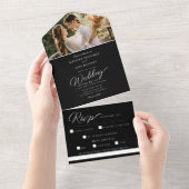 Faire-part de mariage tout-en-un chic écriture mod (Déchirure)