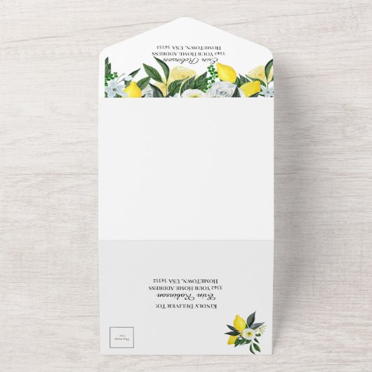 Faire-Part de Mariage Tout en Un Citron Méditerran (Dehors)