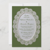 Faire-part de mariage tout-en-un code QR vert oliv (Devant)