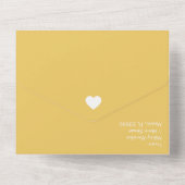Faire-part de mariage tout-en-un Cœurs jaunes gras (Verso)