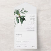 Faire-part de mariage tout-en-un de verdure rustiq (À l'intérieur)