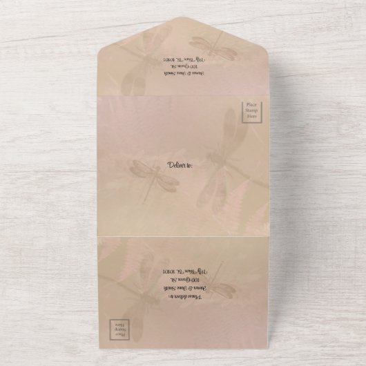 Faire-part de mariage tout-en-un Dragonfly et Lily (Dehors)