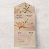 Faire-part de mariage tout-en-un Dragonfly et Lily (À l'intérieur)