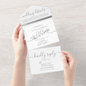 Faire-part de mariage tout-en-un écriture minimali (Déchirure)